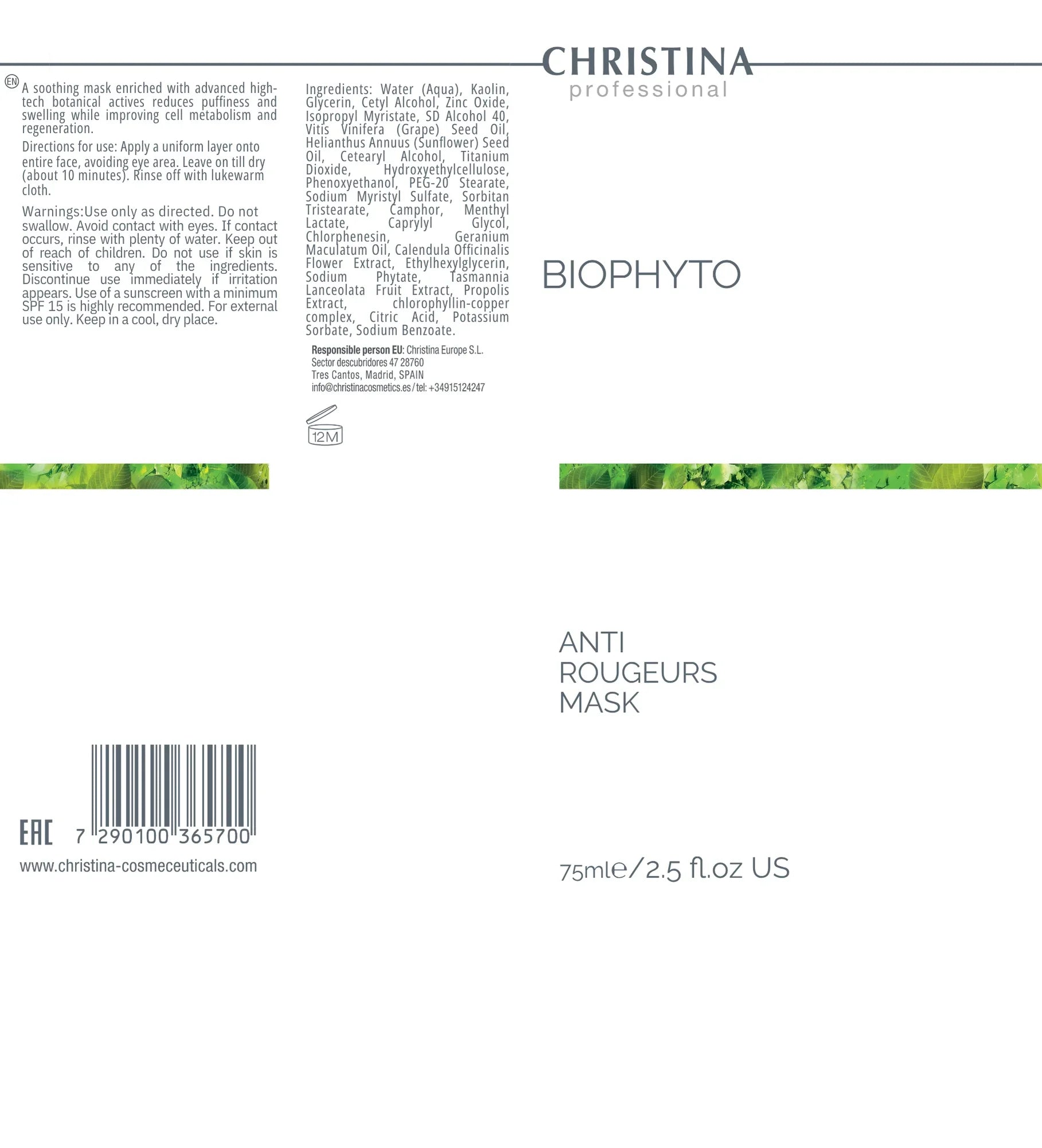 Christina BioPhyto Anti Rougeurs Mask – na trądzik – na cerę naczynkową