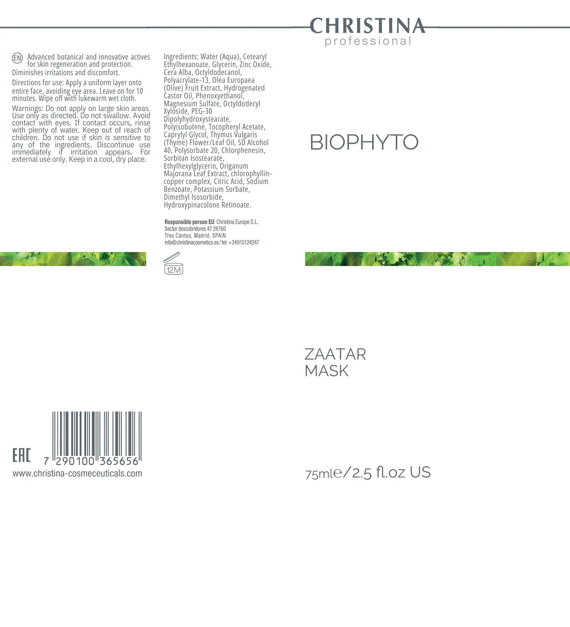 Christina BioPhyto Zaatar Mask – maska do twarzy – mask