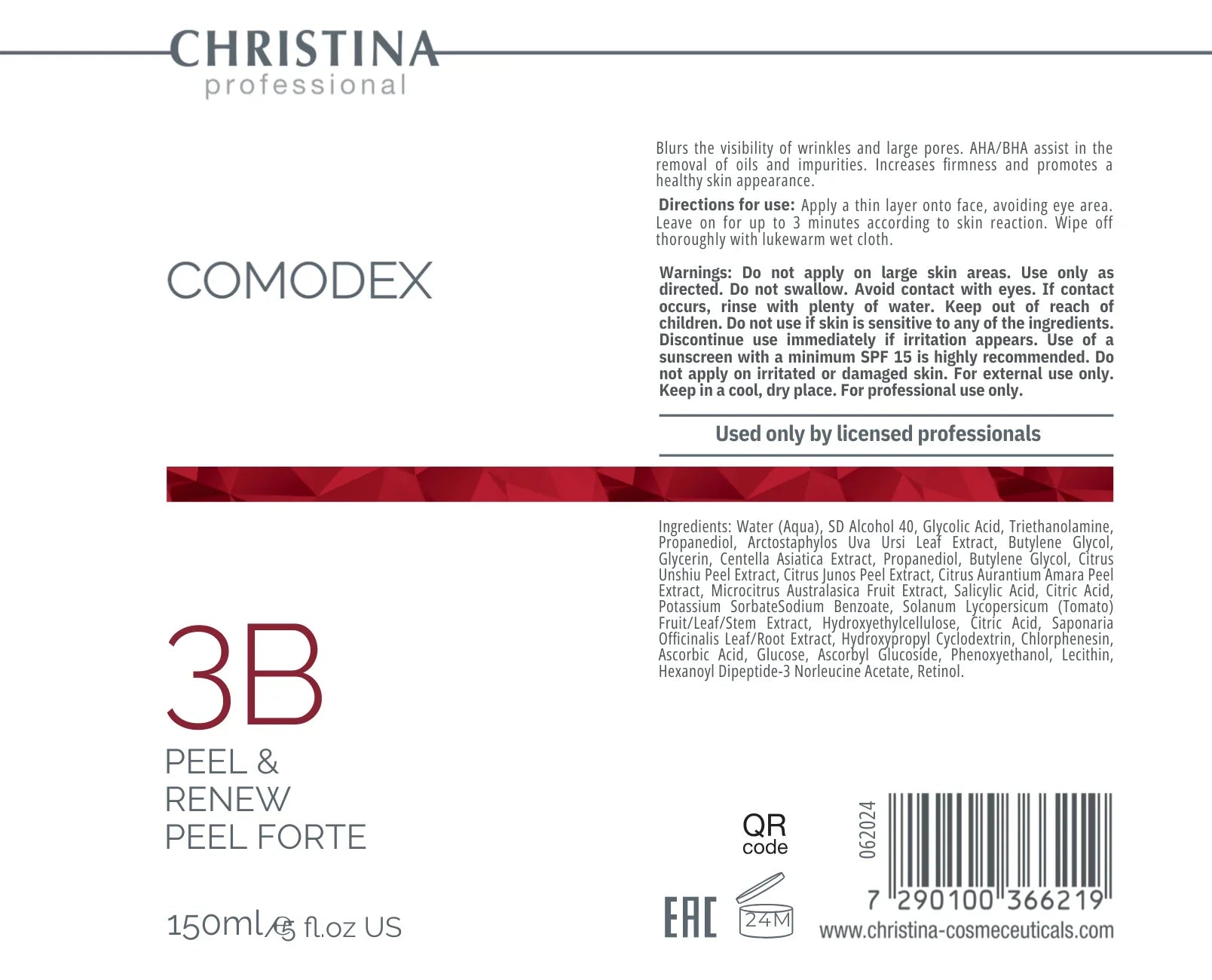 Christina Comodex 3B Peel&Renew Peel Forte – peeling do twarzy – retinol – na trądzik