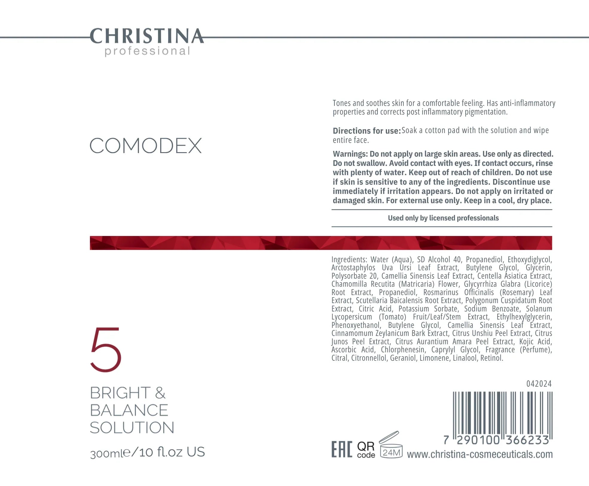 Christina Comodex 5 Bright&Balance Solution – na trądzik