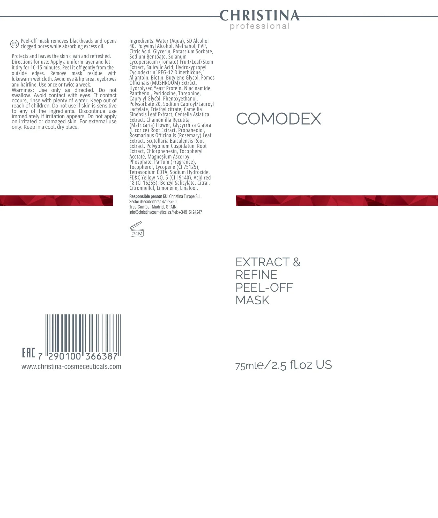 Christina Comodex Extract & Refine Peel Off Mask – maska do twarzy – na trądzik – mask