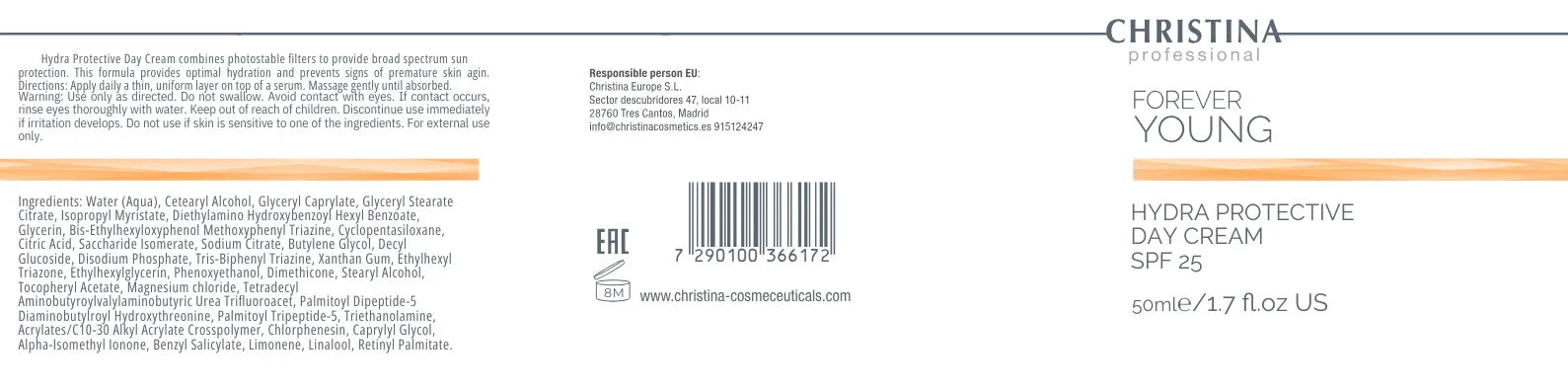 Forever Young Hydra Protective Day Cream SPF 25 Krem ochronny na dzień z peptydami