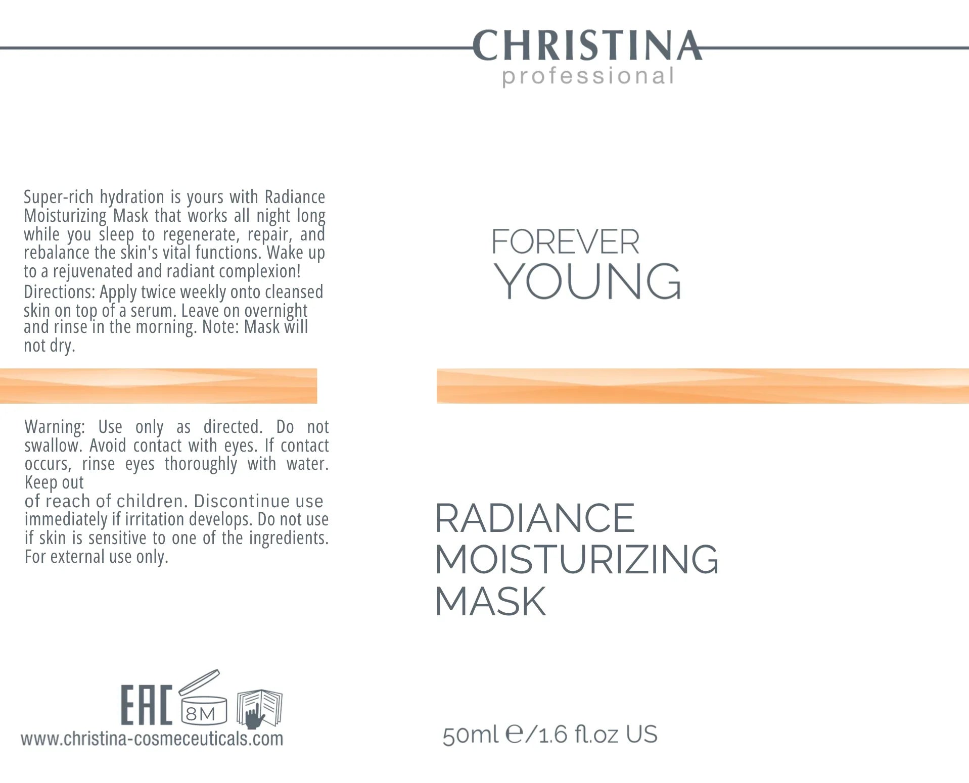 Forever Young Radiance 保濕面膜,含勝肽的保濕面膜