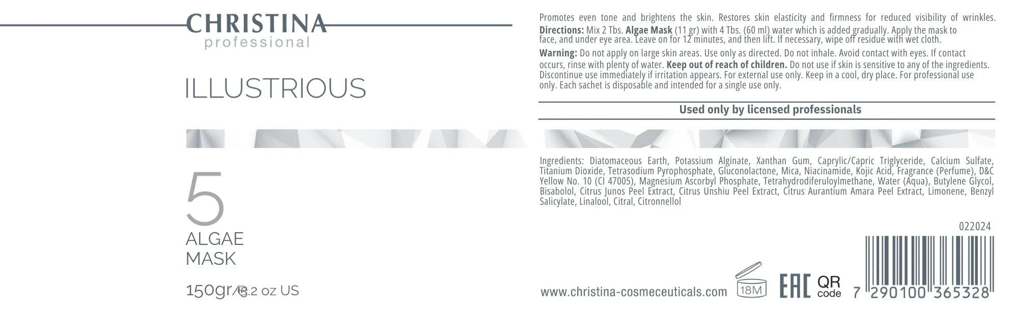 Christina Illustrious 5 Algae Mask – maska do twarzy – mask