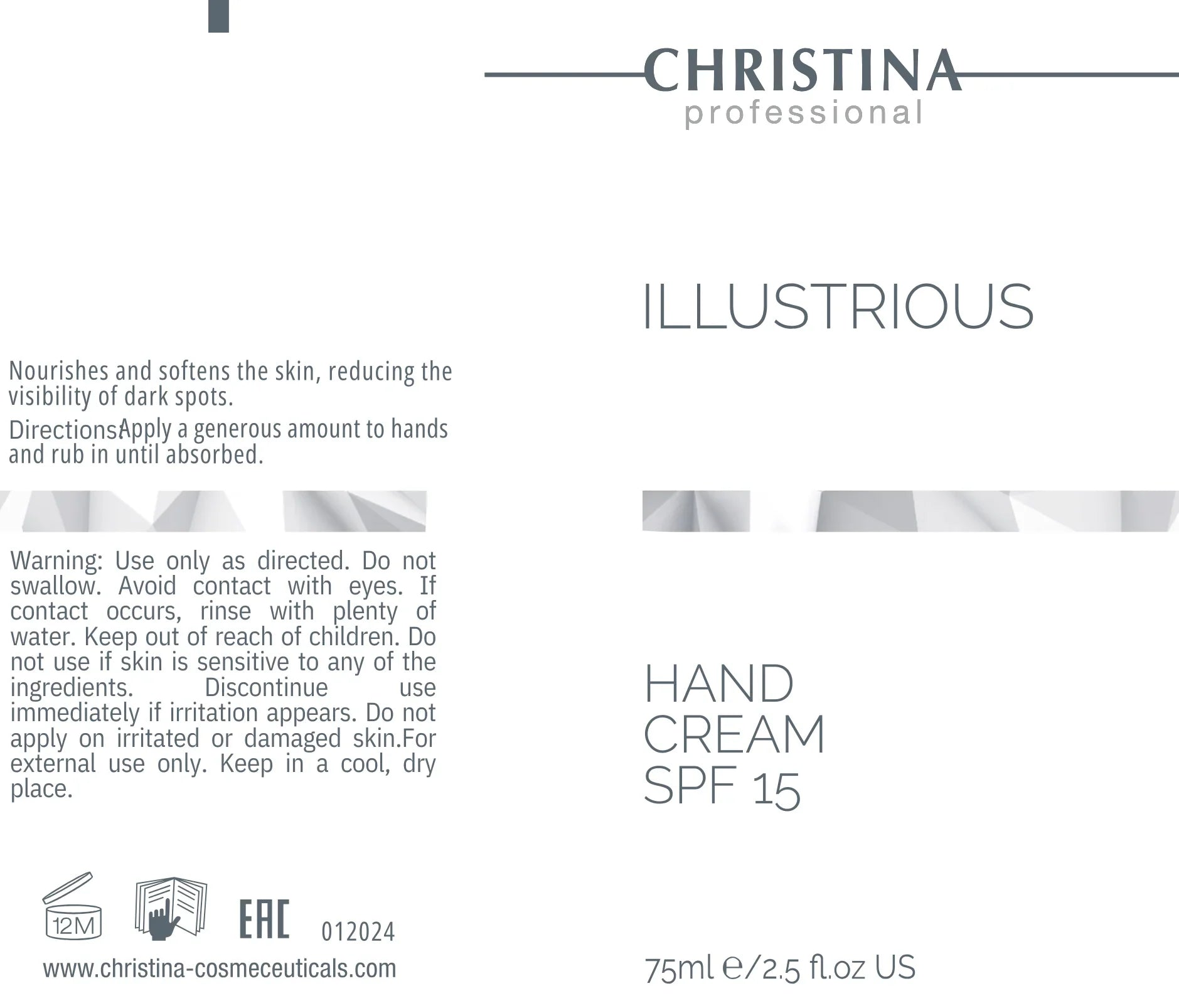 Christina Illustrious Hand Cream SPF 15 – krem z filtrem – SPF