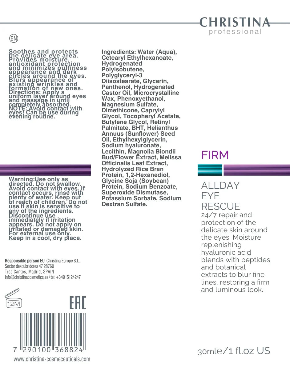 Christina Line Repair Firm Allday Eye Rescue – krem pod oczy – retinol – cream