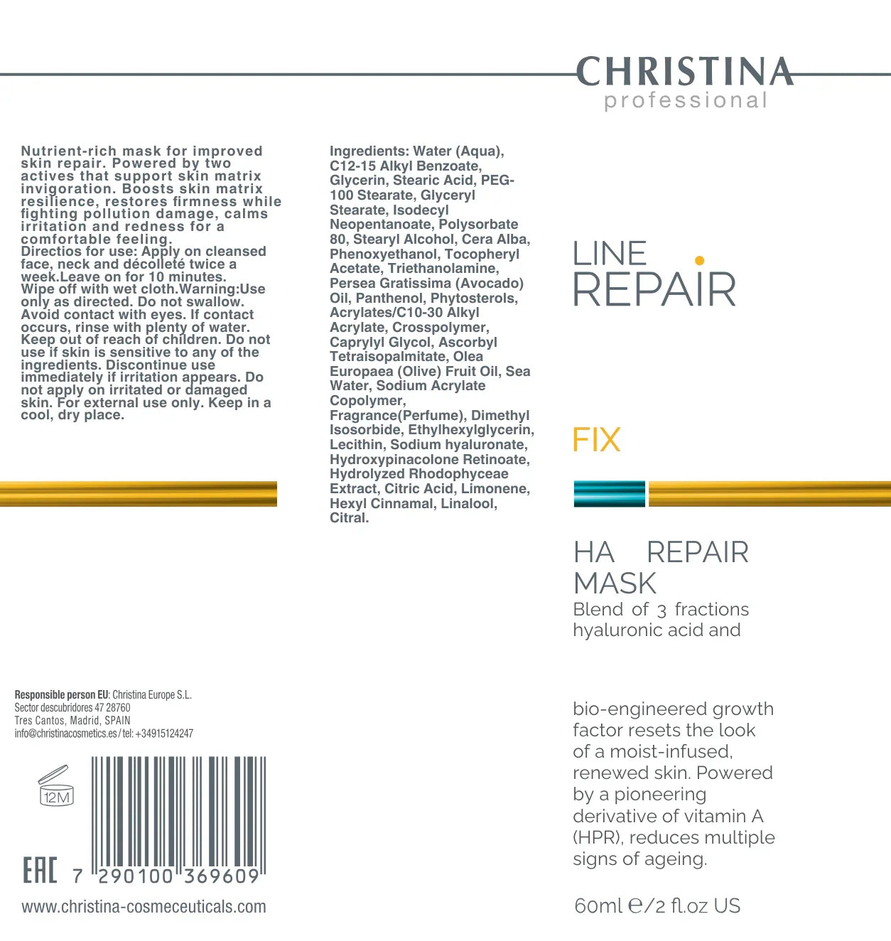 Christina Line Repair Fix HA Repair Mask – maska do twarzy – mask