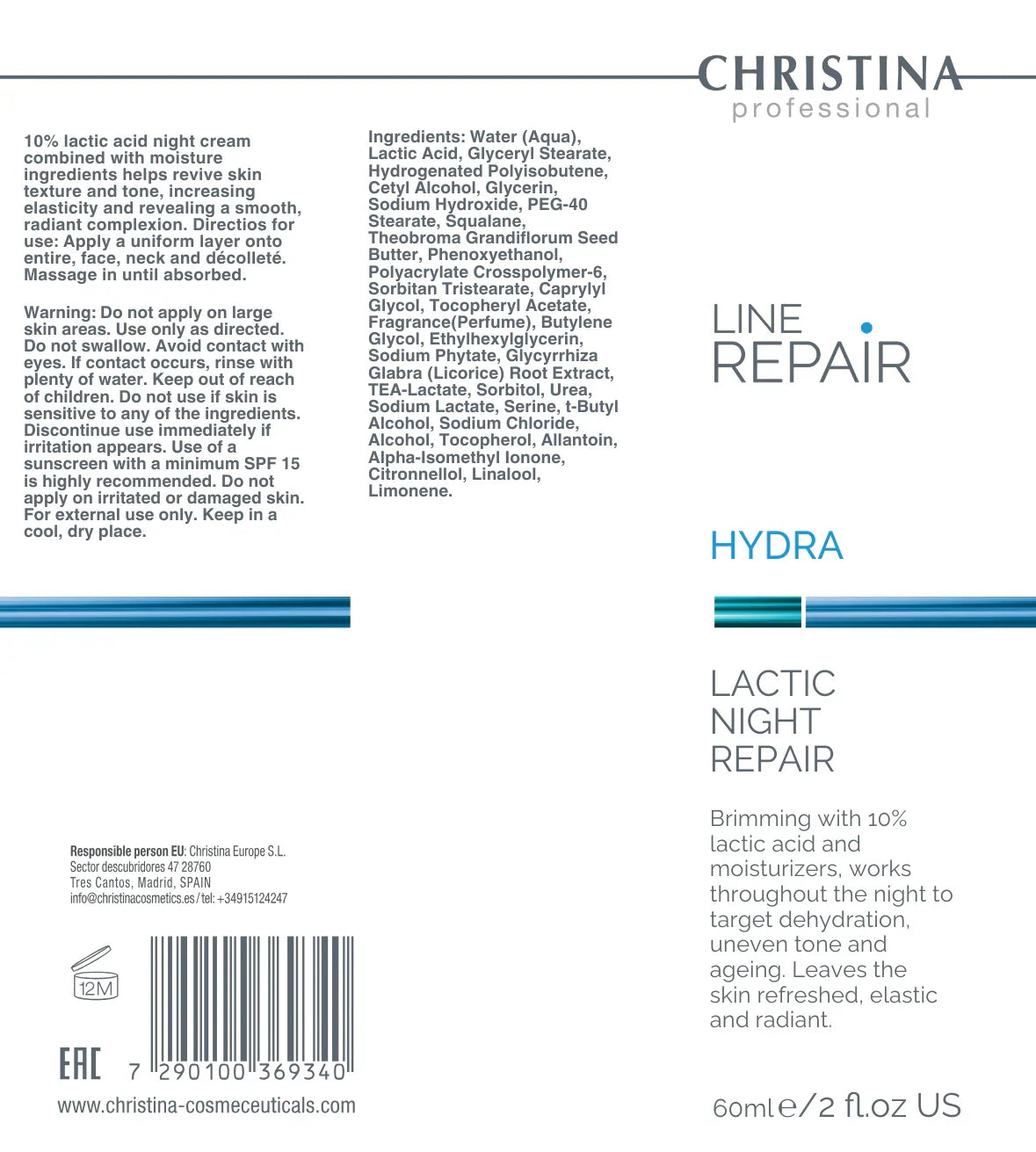 Christina Line Repair Hydra Lactic Night Repair
