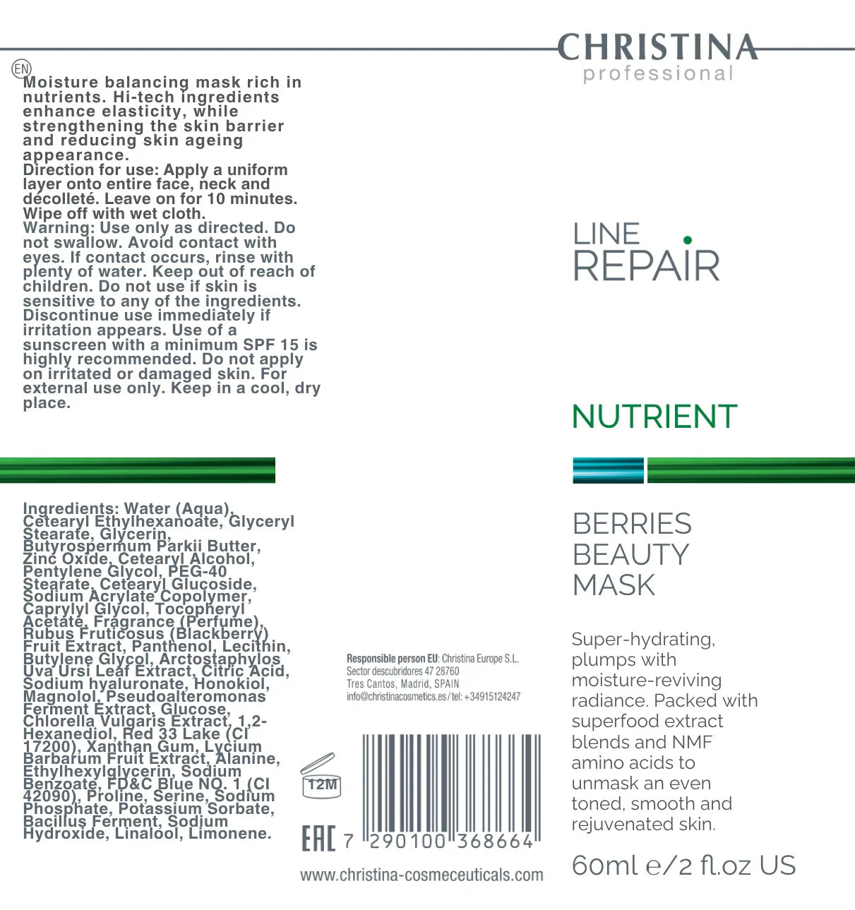 Christina Line Repair Nutrient Berries Beauty Mask – maska do twarzy – mask
