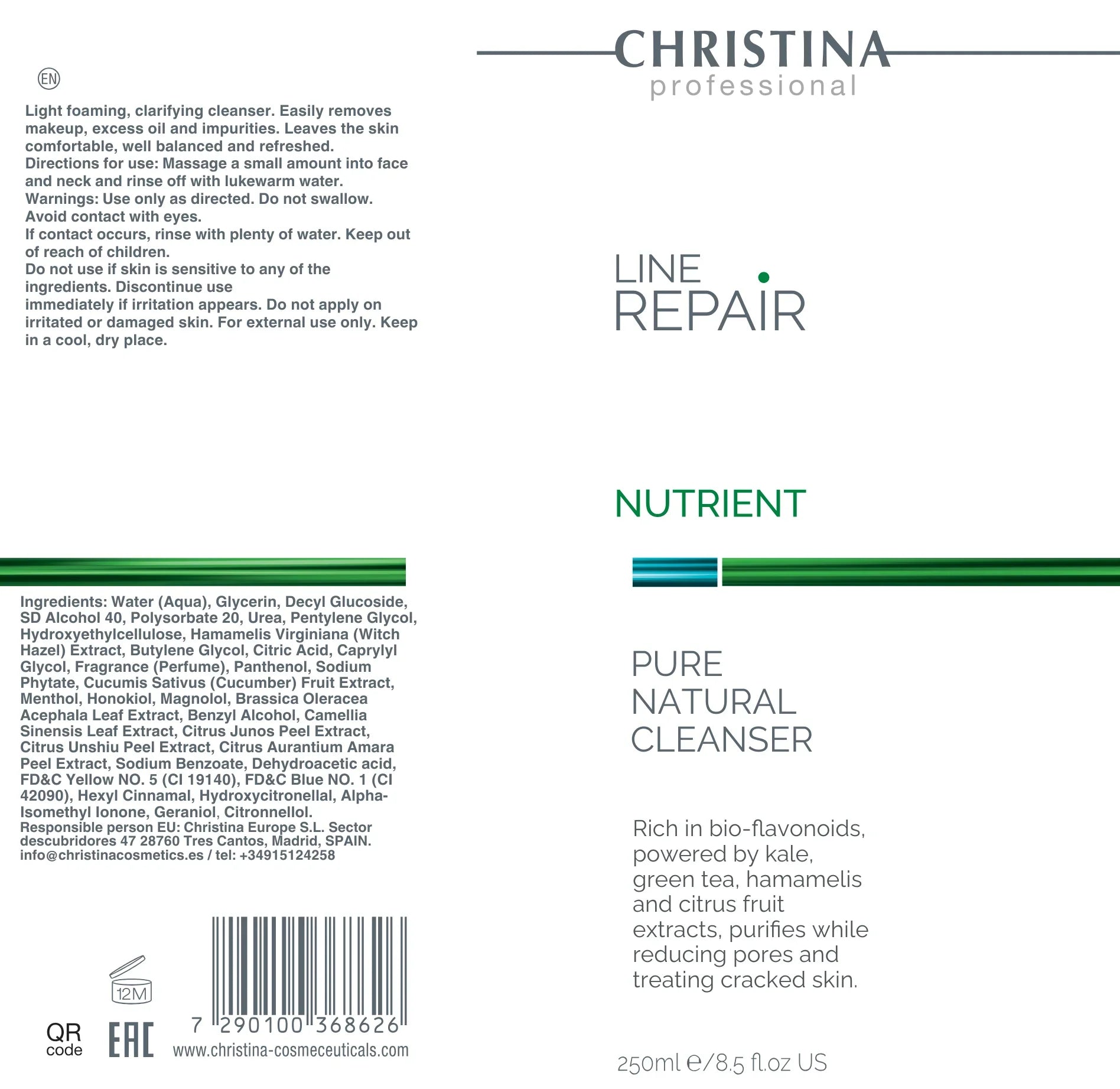Christina Line Repair Nutrient Pure Natural Cleanser