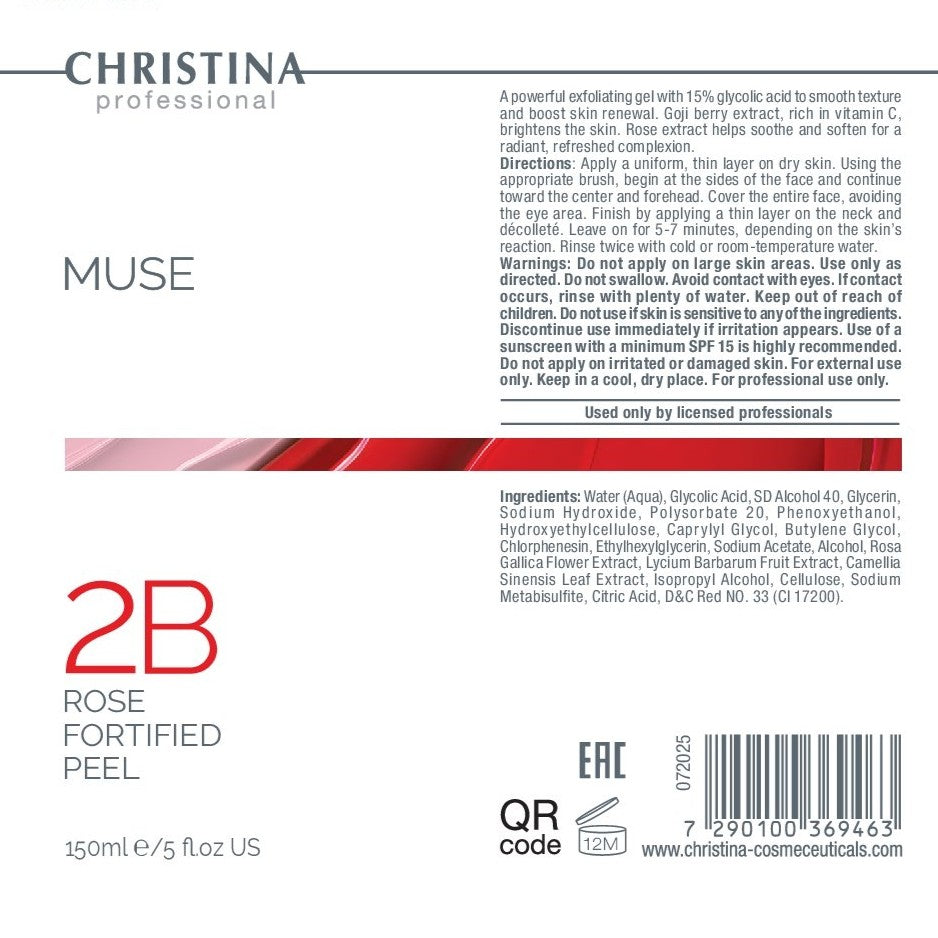 Muse Rose Fortified Peel - Wzmocniony peeling różany (krok 2b) - 150 ml