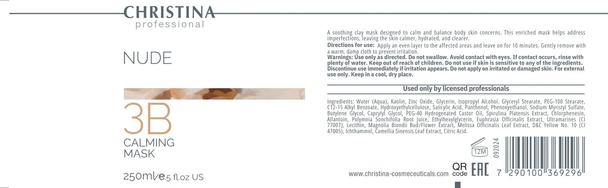 Christina Nude 3B Calming Mask – maska do twarzy – na trądzik – na cerę naczynkową – mask