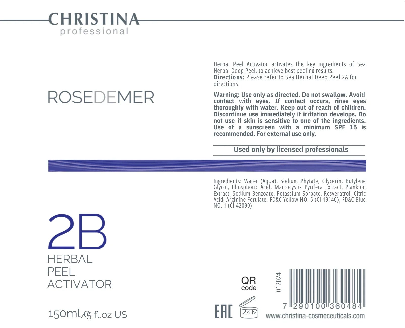 Christina Rose De Mer 2A+2B Sea Herbal Deep Peel Kit (20sachet+2activ) – peeling do twarzy
