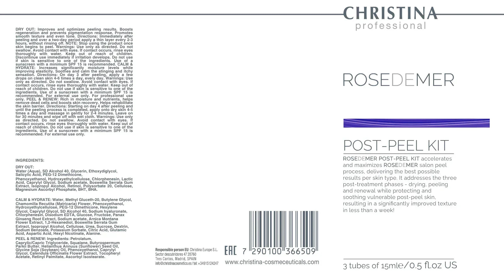 Christina Rose De Mer Post Peeling Kit – retinol