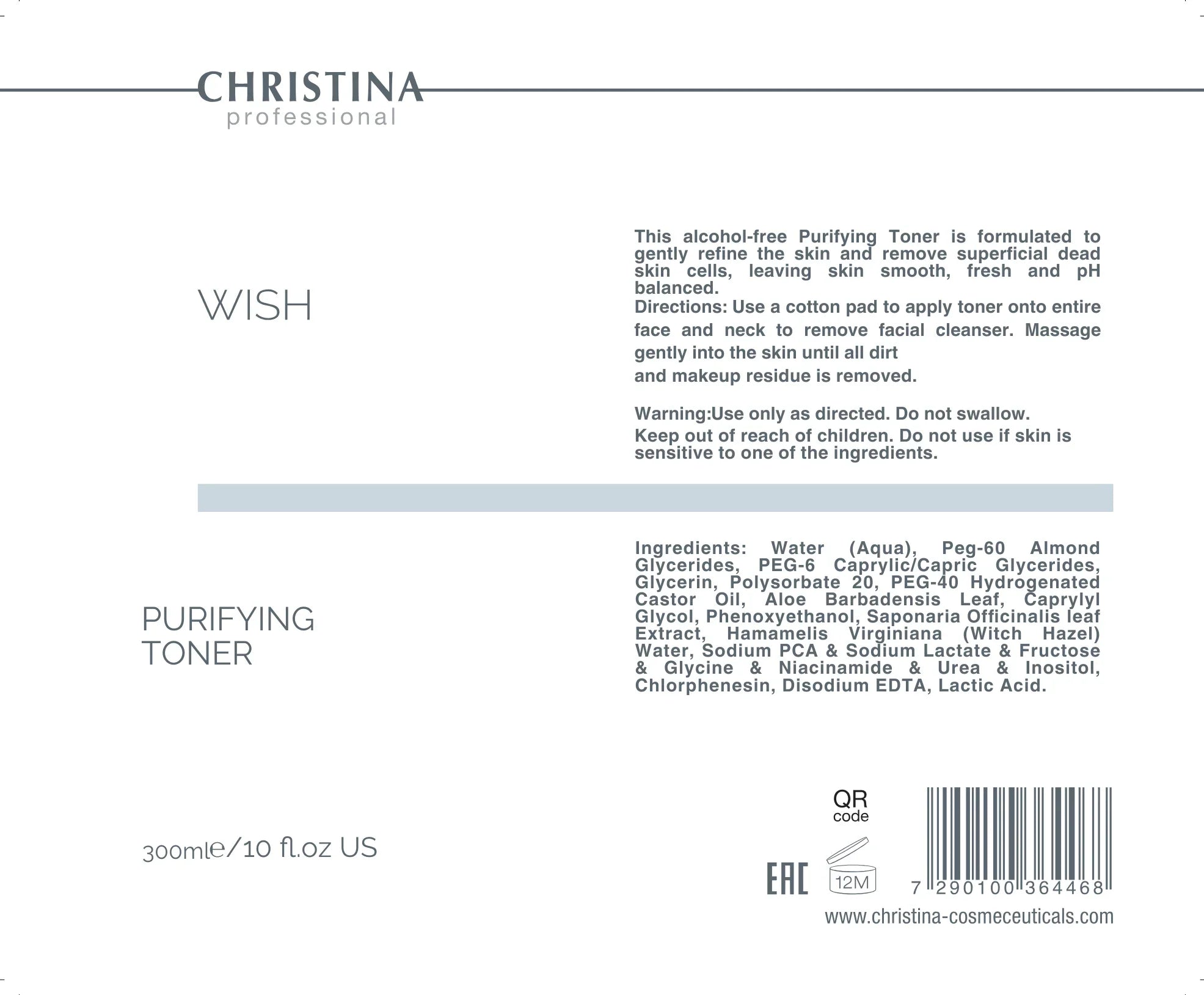 Christina Wish Purifying Toner – tonik do twarzy