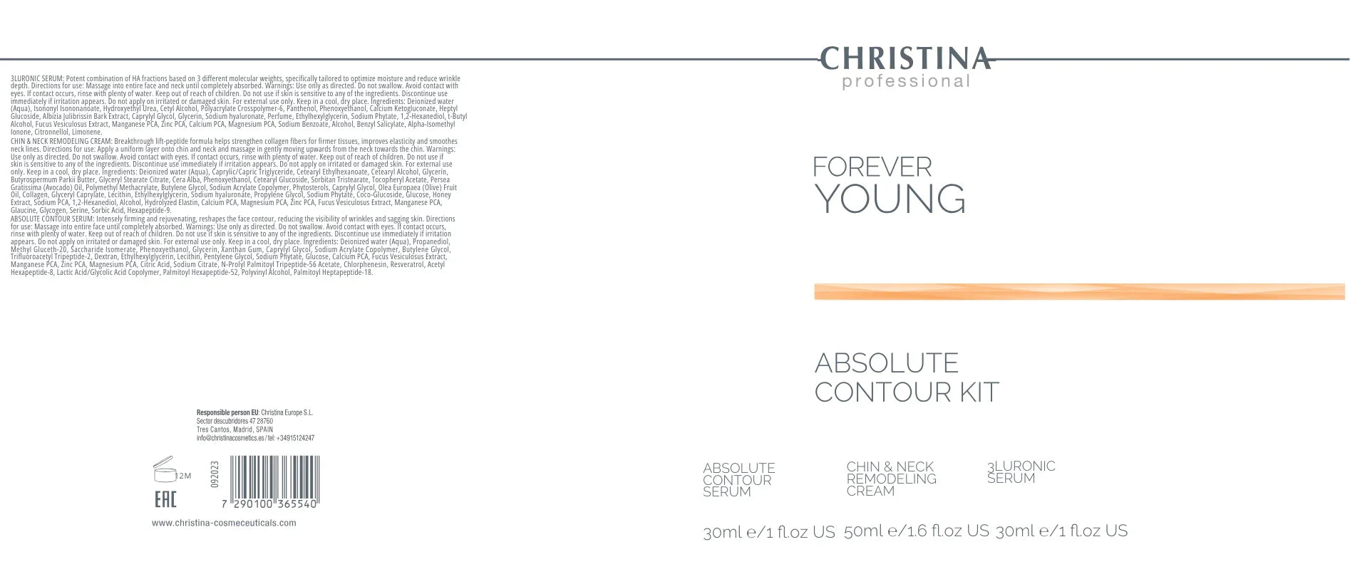 Absolute Contour Serum (30 ml) - serum z peptydami poprawiające kontur twarzy
3Luronic Serum (30 ml) - serum z trzema formami kwasu hialuronowego
Chin & Neck Remodelling Cream (50 ml) - krem remodelujący do brody i szyi