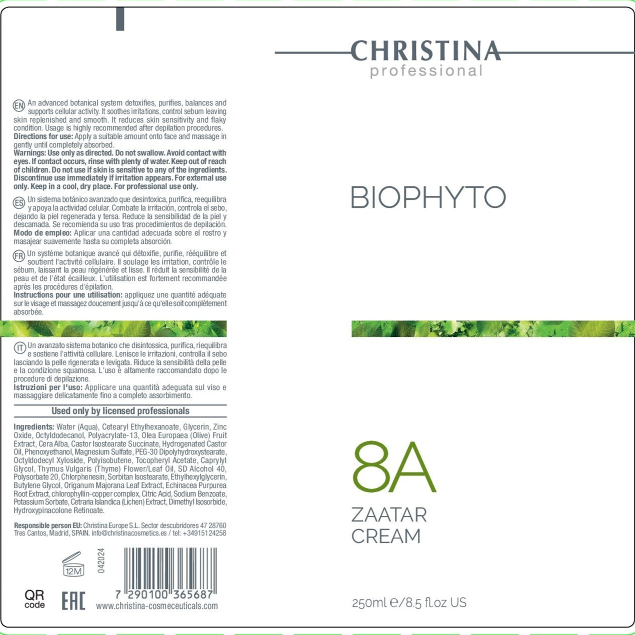 Krem «Zaatar» Bio Phyto 250 ml - idealny do pielęgnacji skóry, łączy zaawansowaną technologię z naturą.