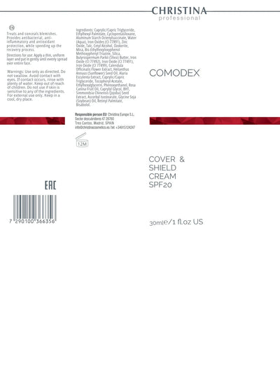 Christina Comodex Cover & Shield Cream SPF 20 – krem z filtrem – SPF – na trądzik