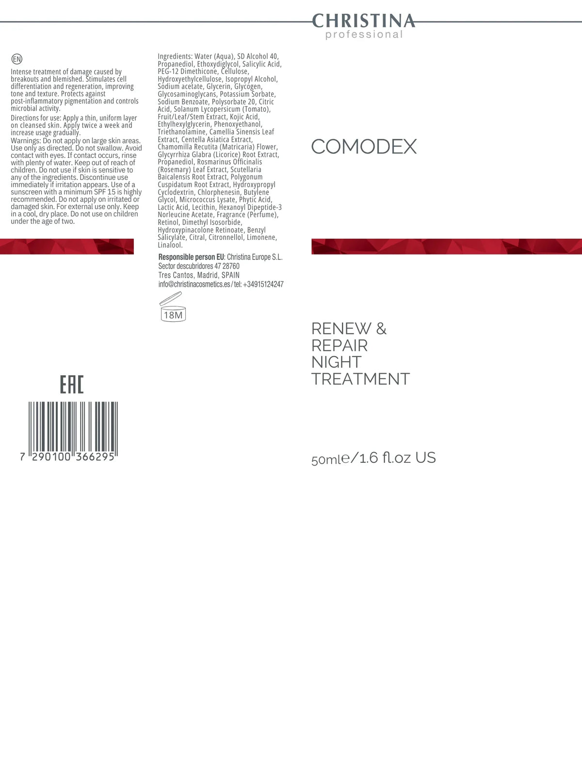Renew & Repair Night Treatment Skin Regeneration – Christina Cosmetics