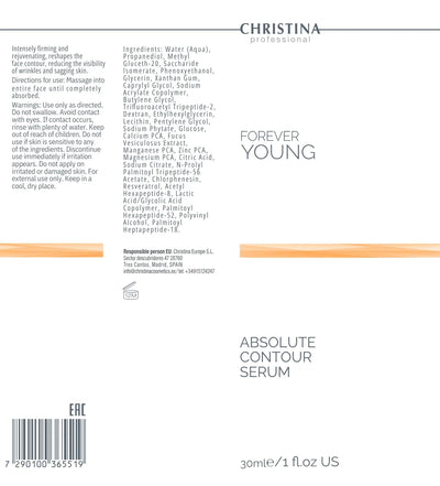 Aplikacja serum konturującego Christina Forever Young - profesjonalna pielęgnacja ujędrniająca z peptydami redukująca oznaki starzenia