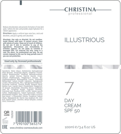 Christina Illustrious 7  Day Cream SPF 50 – krem do twarzy – SPF – na trądzik – na cerę naczynkową – cream