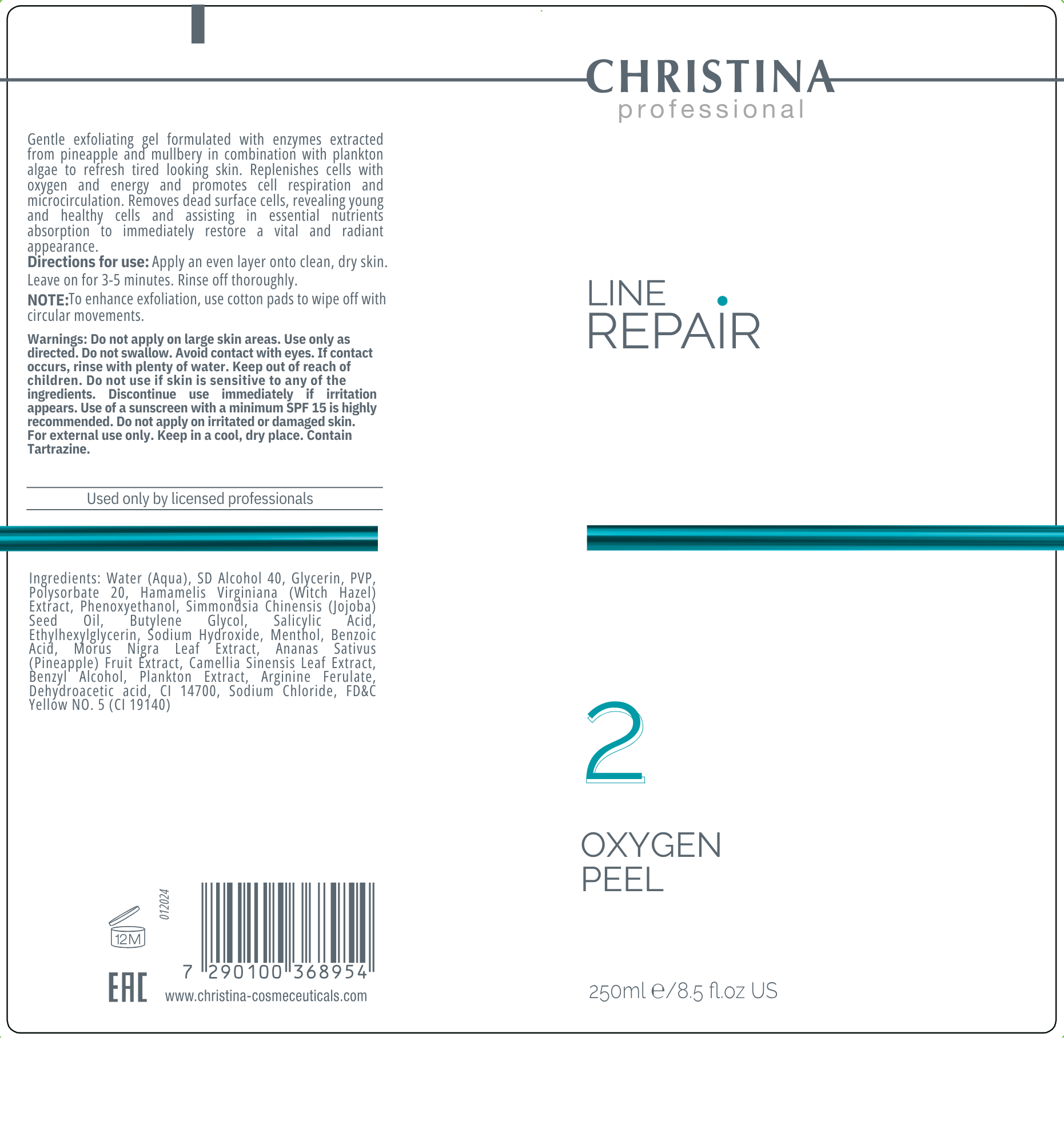 Oxygen peeling (step 2)