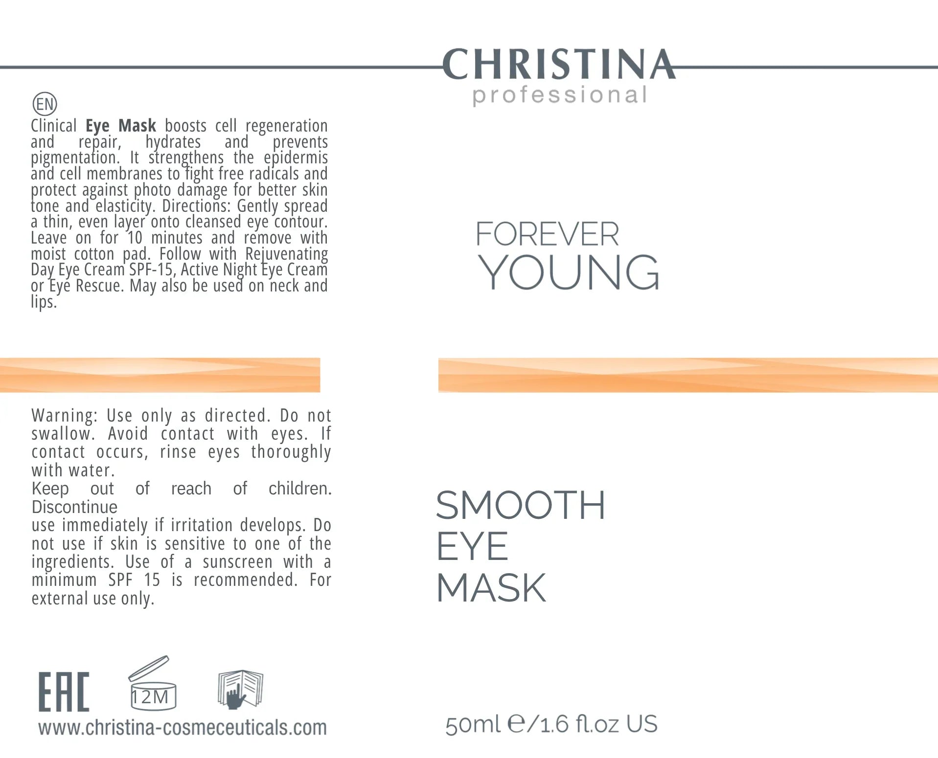 Maska wygładzająca pod oczy Smooth Eye Mask od Christina Forever Young