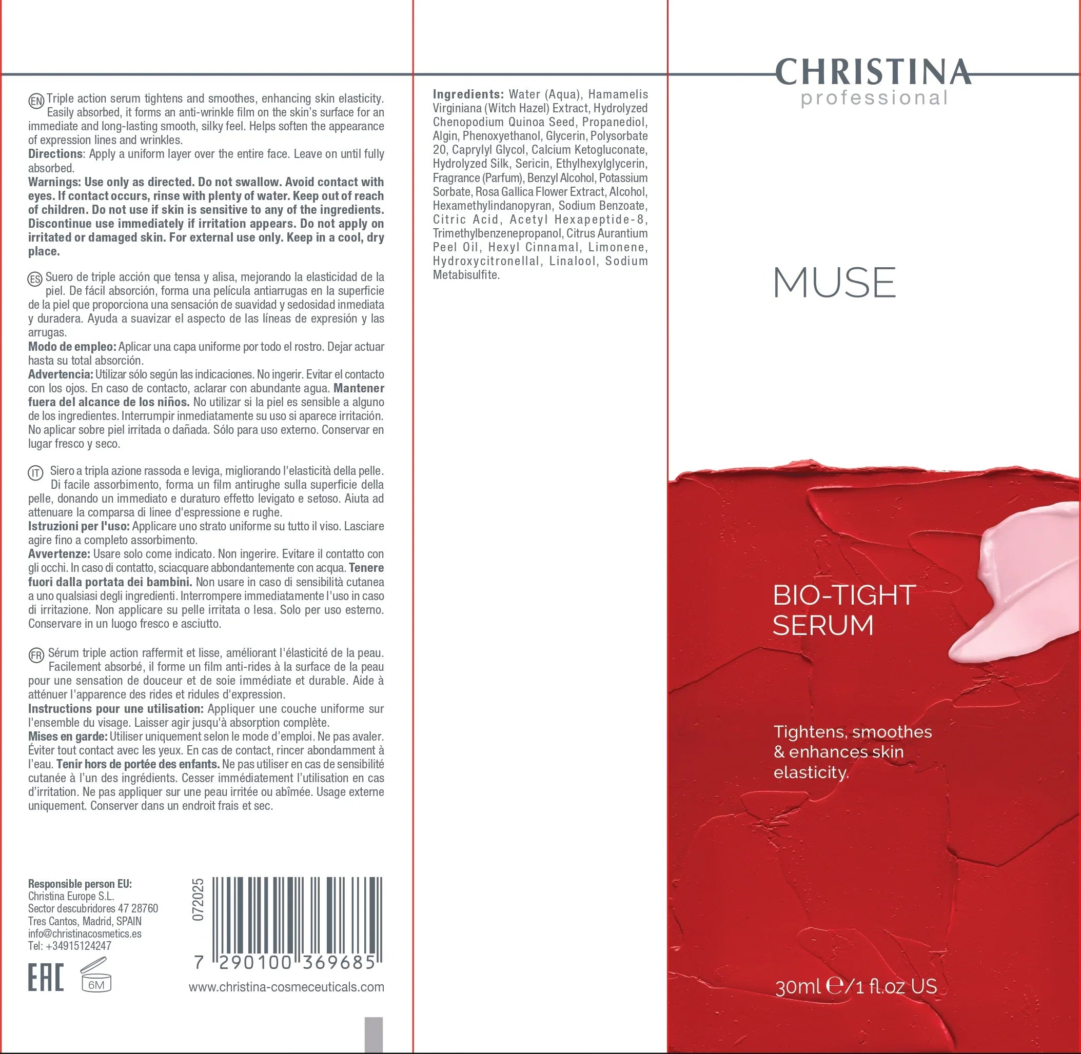 新品　新ミューズ　クリスティーナMUSE BIO-TIGHT SERUM Christina Firming Serum with Muse Serum – Christina Cosmetics