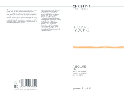 Serum Przeciwzmarszczkowe Christina z Peptydami Absolute Fix Forever Young - składniki aktywne